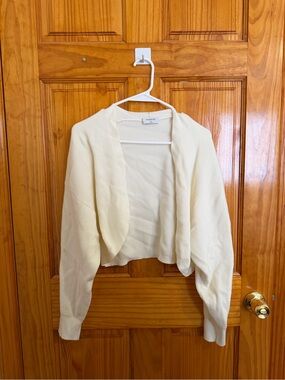 Babaton Cropped Open-Front Cardigan in Cream